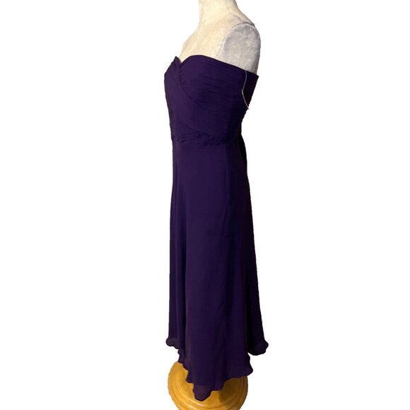 Ralph Lauren Dress 6 Purple Silk Flowy Midi NWT Date Wedding Party Cruise New - Picture 5 of 7